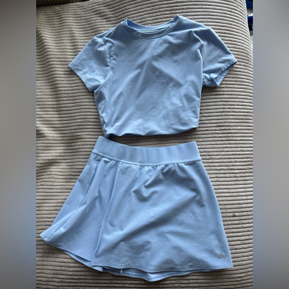 Matching blue ALO set - Skirt (Small) & crop top (Medium)